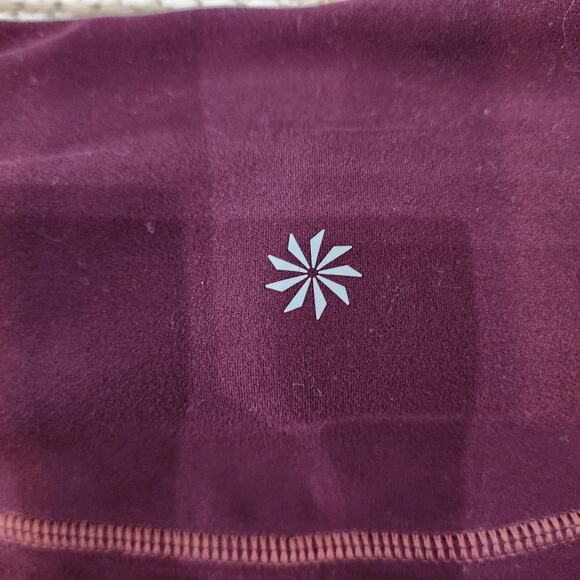 Athleta maroon women's size xs high rise powervita peekaboo 7/8 leggings - Picture 6 of 7